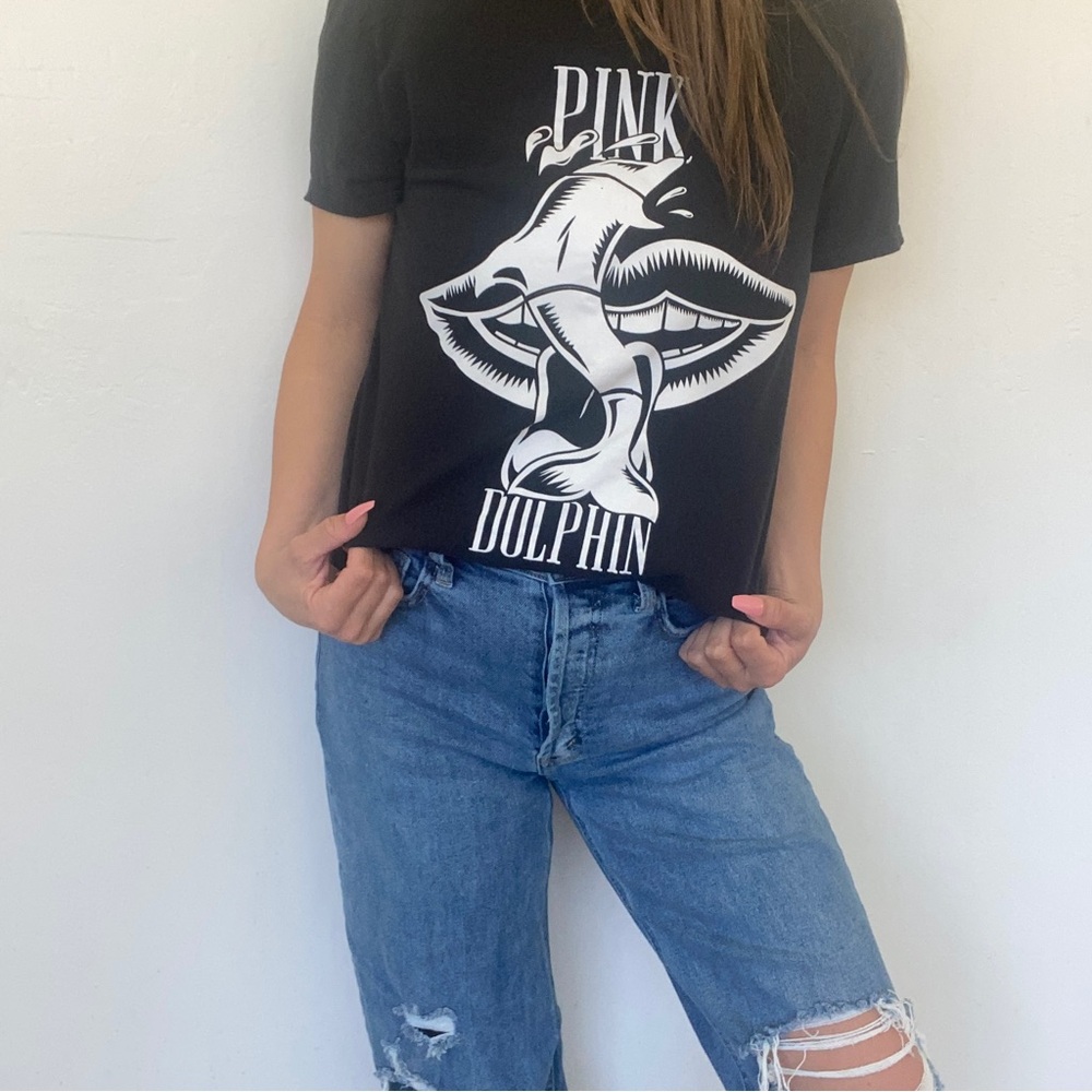 Pink Dolphin Graphic Tee Unisex Medium